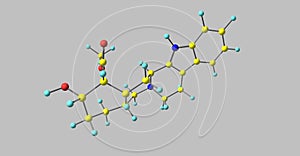Yohimbine molecular structure isolated on grey photo
