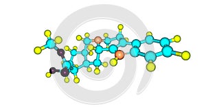 Yohimbine molecular structure isolated on white photo