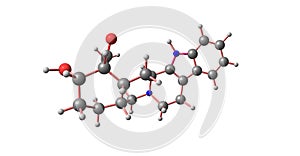 Yohimbine molecular structure isolated on white photo