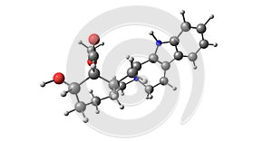 Yohimbine molecular structure isolated on white photo