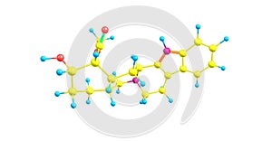 Yohimbine molecular structure isolated on white photo