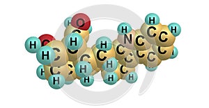 Yohimbine molecular structure isolated on white photo