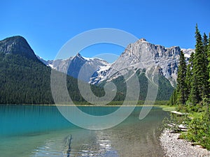 Yoho National Park with Emerald Lake and Canadian Rocky Mountains, British Columbia
