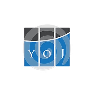 YOJ letter logo design on white background. YOJ creative initials letter logo concept. YOJ letter design