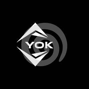 YOK abstract monogram shield logo design on black background. YOK creative initials letter logo