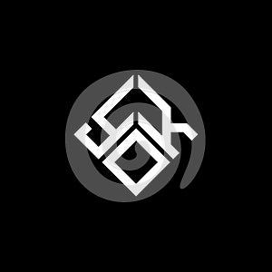 YOK letter logo design on black background. YOK creative initials letter logo concept. YOK letter design