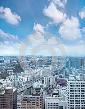 Yokohama cityscape and modern office buildings and skyscrapers,