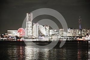 Yokohama Minato Mirai of night view at the time of the entire light up