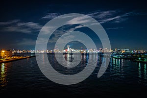 Yokohama Minato Mirai of night view at the time of the entire light up photo