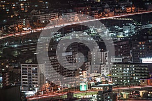 Yokohama night view and residential areas