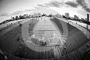 Yokohama Universitys Bridge landscape monochrome photo
