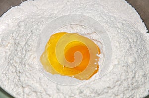 Yolk in the flour