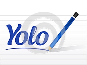 yolo sign message illustration design photo