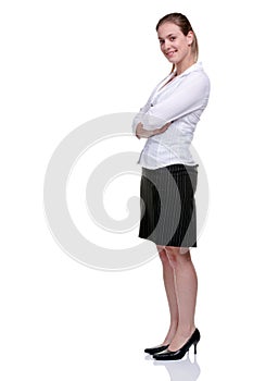Yong businesswoman in blouse and skirt