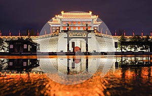 Yong Ning Gate, Xi\'an City Wall, Chinese dragon year, Chinese lunar new year, China. Lantern Festival