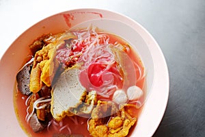 Yong tau foo - Asian noodle in the red soup