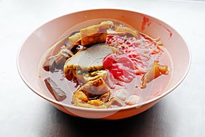 Yong tau foo - Asian noodle in the red soup