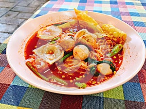 Yong tau foo or yentafo noodle.