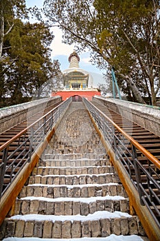 Yongan temple at Beihai PArk in Beijing, China