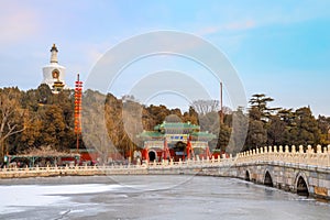 Yongan temple at Beihai PArk in Beijing, China