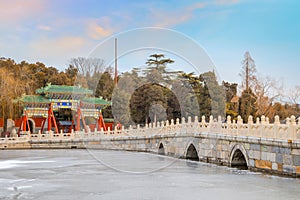 Yongan temple Temple of Everlasting Peace at Beihai park in Jade Flower Island, Beijing, China