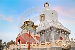 Yongan temple Temple of Everlasting Peace at Beihai park in Jade Flower Island, Beijing, China