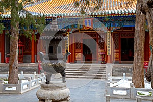 Yongan temple Temple of Everlasting Peace situated in the heart of Beihai park in Jade Flower Island in Beijing, China