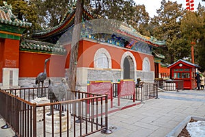 Yongan temple Temple of Everlasting Peace situated in the heart of Beihai park in Jade Flower Island in Beijing, China