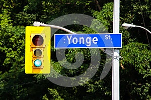 Yonge Street Sign in Toronto, Ontario, Canada photo