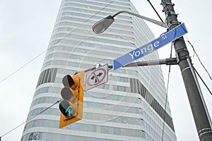 Yonge Street Sign and Traffic light Toronto photo