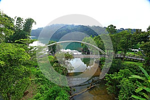 The Yongjie bridge at Sun Moon Lake National Scenic Area, Yuchi Township,