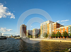 Yonkers, NY / United States - Aug. 10, 2019: A view of Yonker`s waterfront