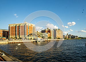 Yonkers, NY / United States - Aug. 10, 2019: A view of Yonker`s waterfront