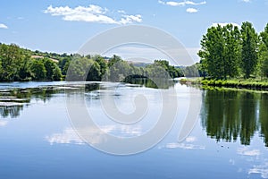 yonne river scenery in escolives saint camille photo