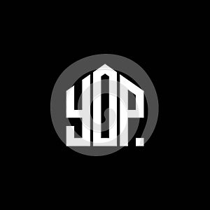 YOP letter logo design on BLACK background. YOP creative initials letter logo concept. YOP letter design photo