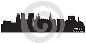 York England city skyline Detailed vector silhouette