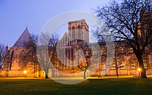 York Minster Cathedral Park At Night