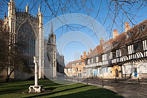 York Minster Yard, cathedral administrative buildings around the grassy park