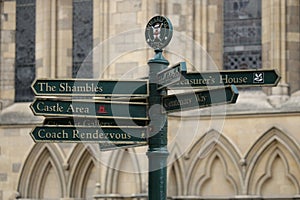 York, UK Street Signs