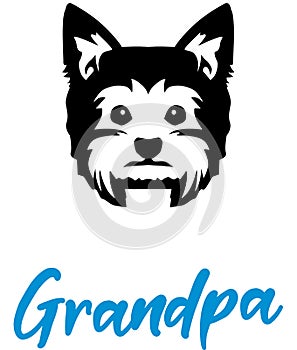 Yorkie Grandpa with silhouette