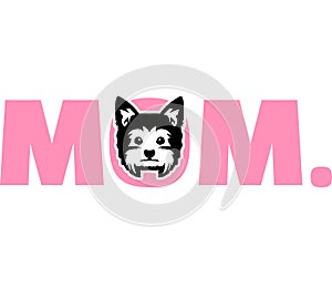 Yorkie mom in pink