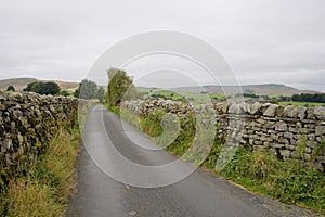Yorkshire Dales Country Lane UK near Hawes
