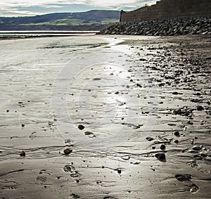 Yorkshire, England, Robin Hood`s Bay - pebbles and sunshine.