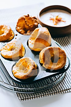 Yorkshire puddings with fish filling