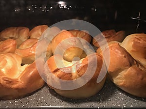 Yorkshire puddings ready to be eaten