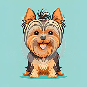 Yorkshire Terrier dog. Vector illustration of a cartoon dog.