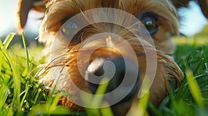 Yorkshire Terrier\'s Curious Gaze photo
