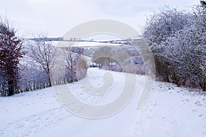 Yorkshire Wolds Road in Winter