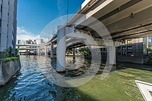 Yoroi-Bashi Bridge over Nihonbashi River in the Nihonbashikoamicho area The Shuto Expressway pictured overhead