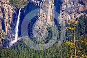 Yosemite Bridalveil fall waterfall at National Park